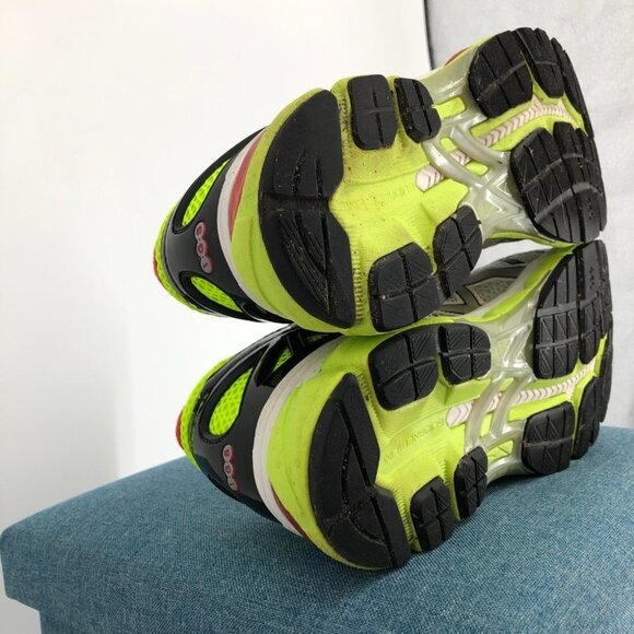 Asics Mens Neon Green & White Gel Kayano 21 Lightning/Flash Yellow Sneakers 11.5 - Picture 14 of 16